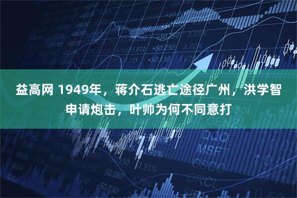 益高网 1949年，蒋介石逃亡途径广州，洪学智申请炮击，叶帅为何不同意打