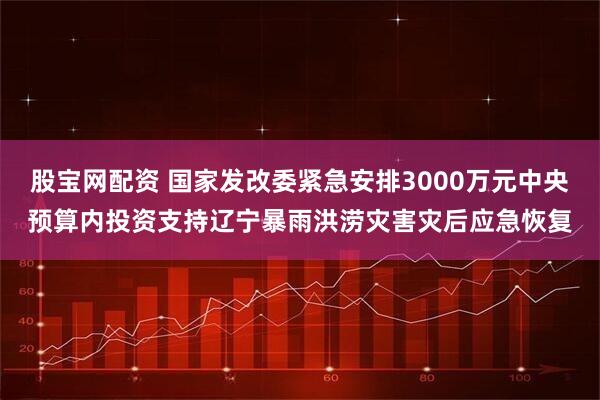 股宝网配资 国家发改委紧急安排3000万元中央预算内投资支持辽宁暴雨洪涝灾害灾后应急恢复